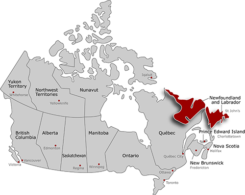 Canada Map - Newfoundland & Labrador