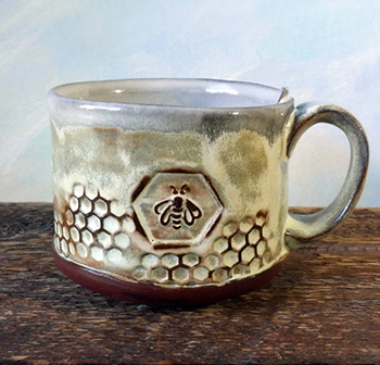 Sorrento Stoneware, bee mug by Sheryl Willson