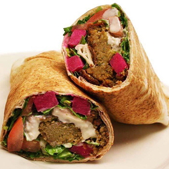 Falafel wrap from Alladin Syrian Canadian Restaurant, Pictou, NS