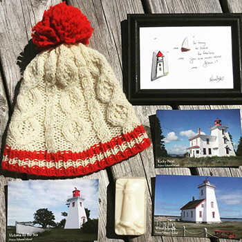 Lighthouse inspired craft and made with love by hand from Colorful Island Craft Studio, Montague, PEI
