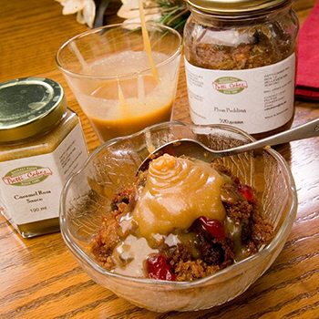 Christmas Plum Pudding and Caramel Rum Sauce from Patti Cakes Gourmet Foods in Reston, Manitoba